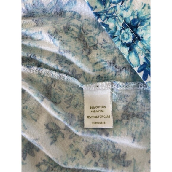 GarnetHill Skirt Large Tiered Botanical Garden Coastal Flowy Feminine Blue White - Picture 11 of 11